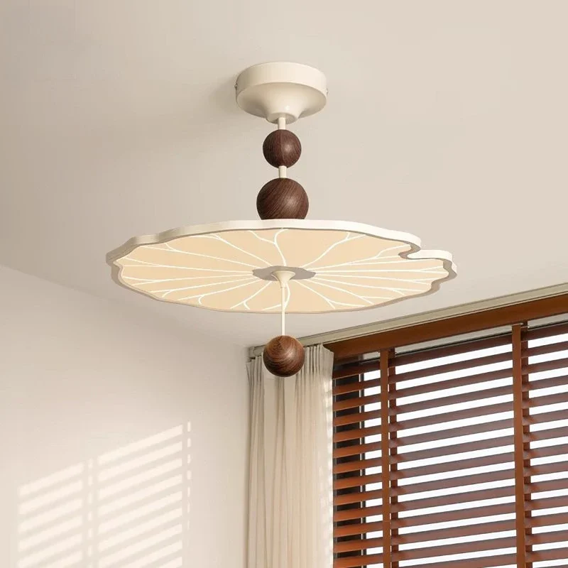 

SANDYHA French Cream Style Ceiling Light Lotus Leaf Lampshade LED Lamp Living Room Bedroom Decoration Study Lighting Fixtures