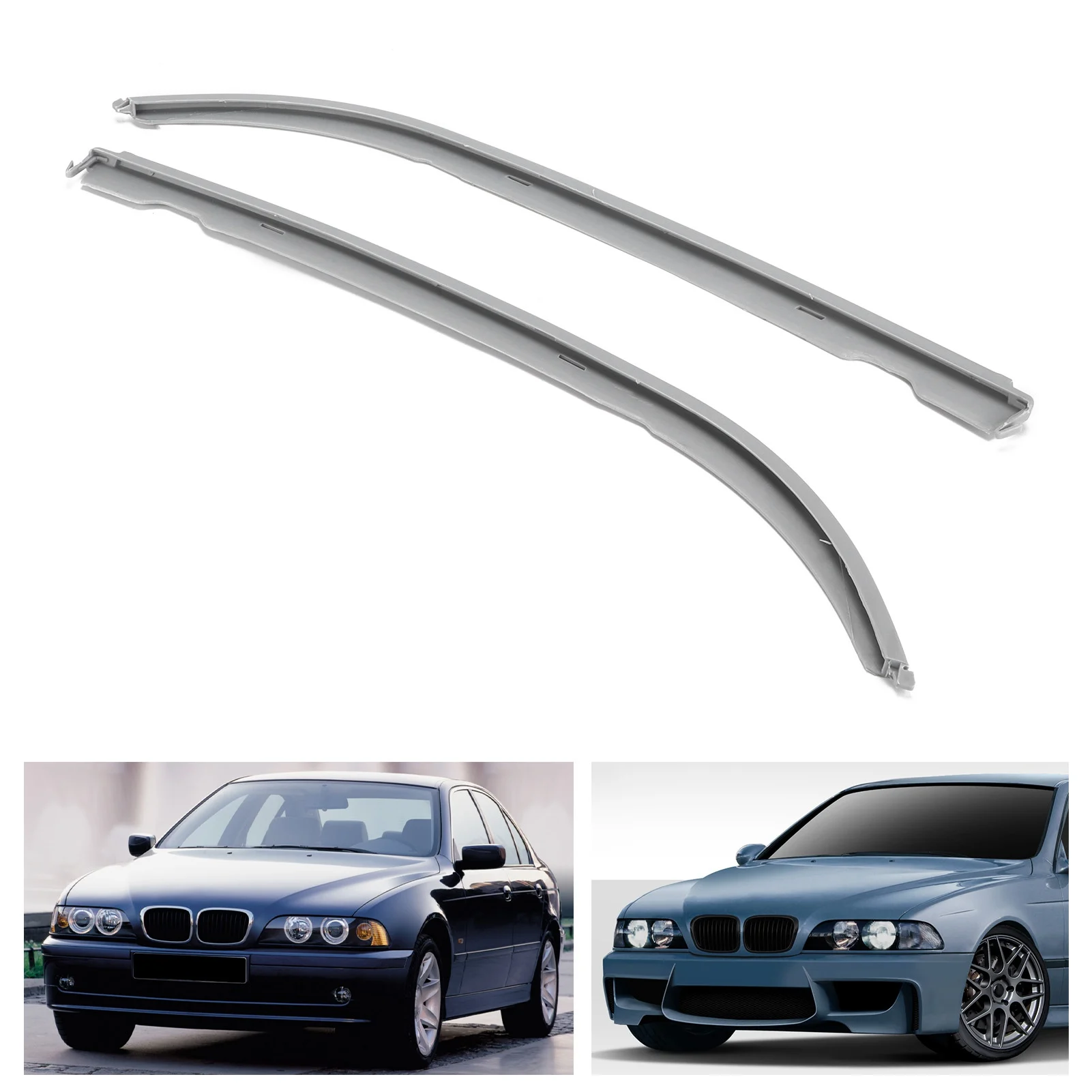 2Pcs Headlight Lower Molding Trim Headlight Lower Molding Trim Left Right 51138168809 Replacement for 5‑Series E39 1996‑2003