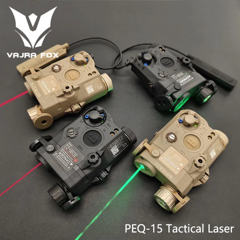 Outdoor Aiming PEQ15 Red Green Dual Laser/IR Fill Light/LED Pointer Aiming Weapon Fit 20MM Rail Tactical Airsoft Indicator