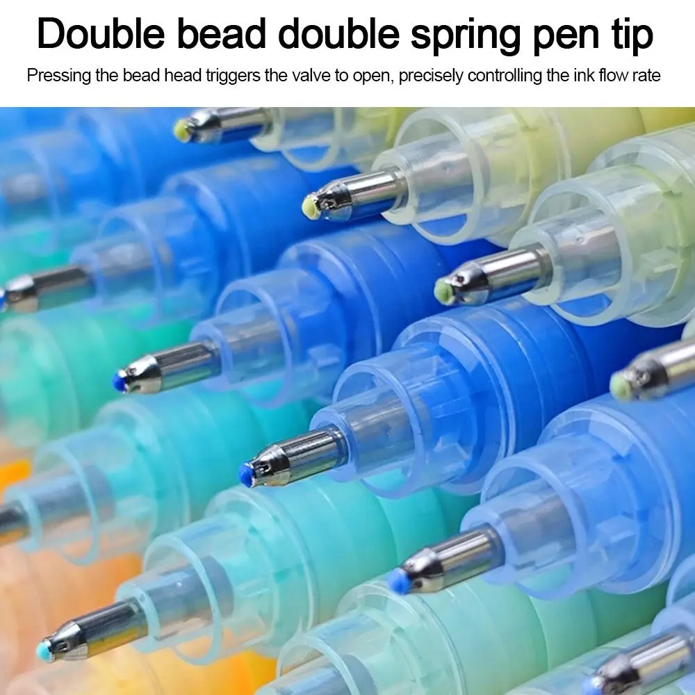 12-Colors الاكريليك قلم تحديد عالي اللمعان الصلب اللوحة قلم ملون التجفيف السريع ألوان نابضة بالحياة الفن المائية القلم الكتابة على الجدران