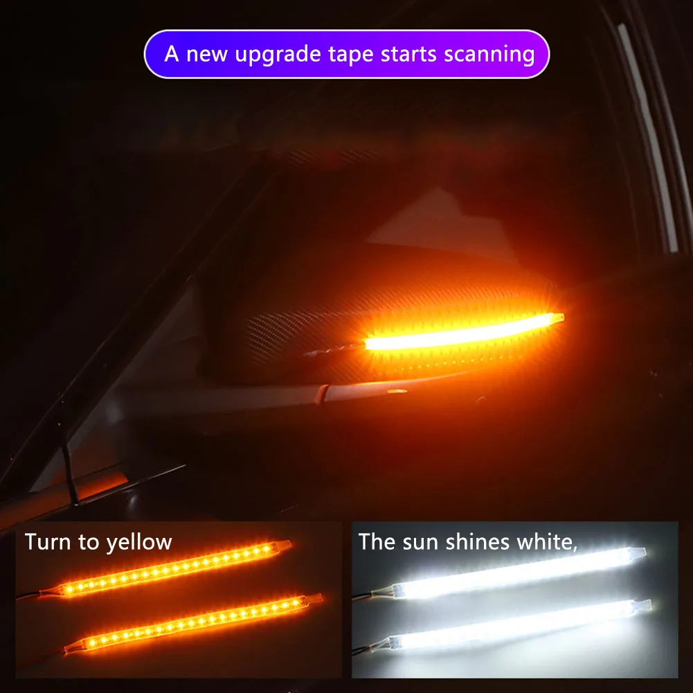 

Car Rearview Mirror Indicator Lamp DRL Streamer Tape LED Flowing Turn Signal Lamp Daytime Running Lights LED Strip Turn Signal