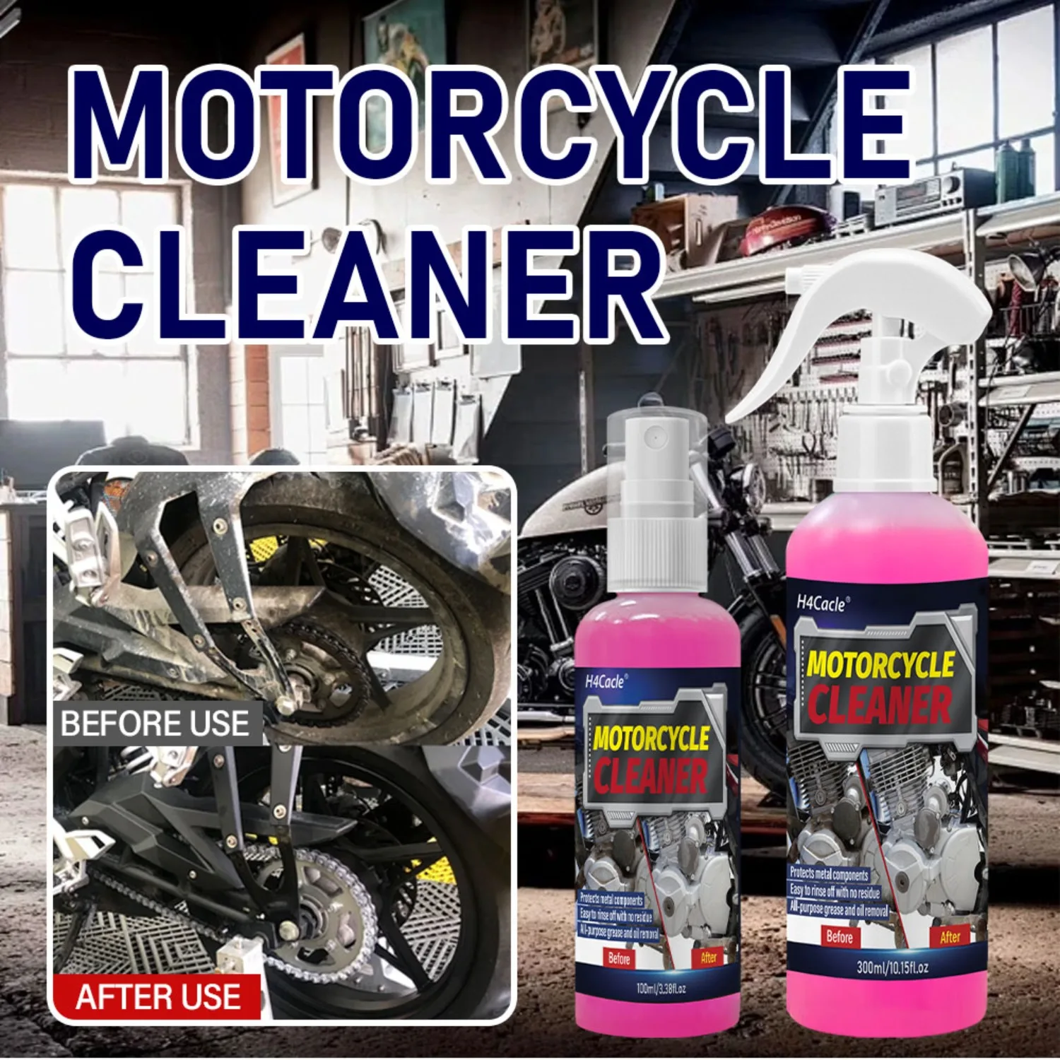 منظف رغوي مركز لغسيل الدراجات النارية، منظف سكوتر كهربائي، شمع السيارة ومزيل البقع، شمع تلميع