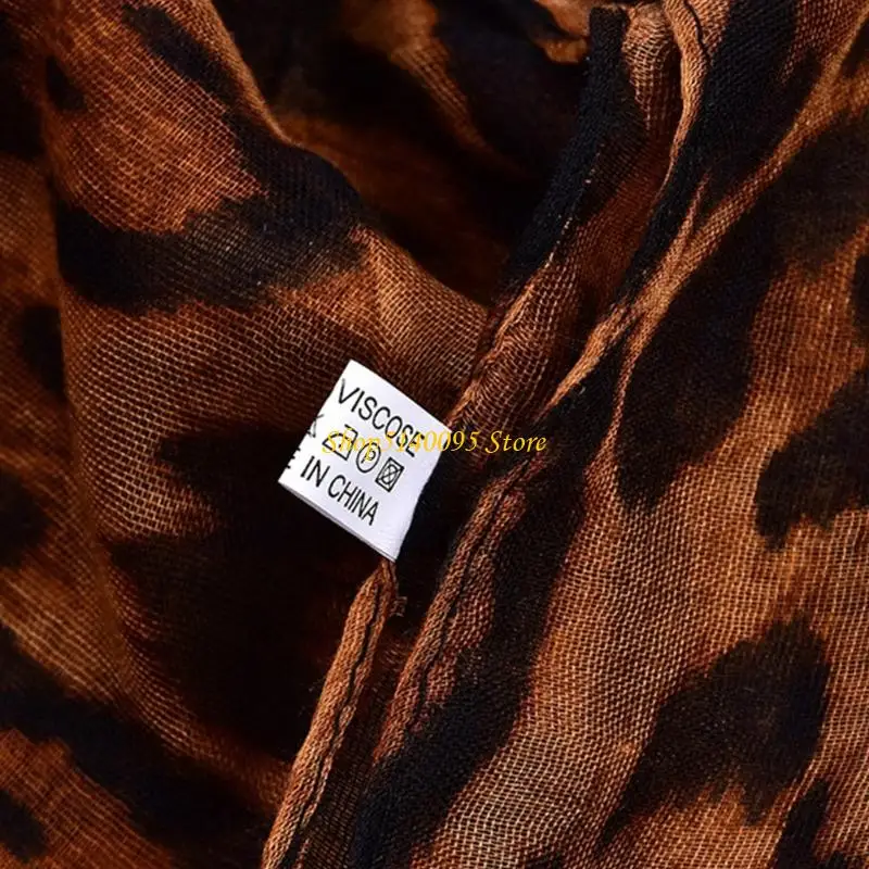 DXAE Sciarpa convertibile con stampa leopardata Avvolgimento leggero per testa Attività all'aperto da viaggio