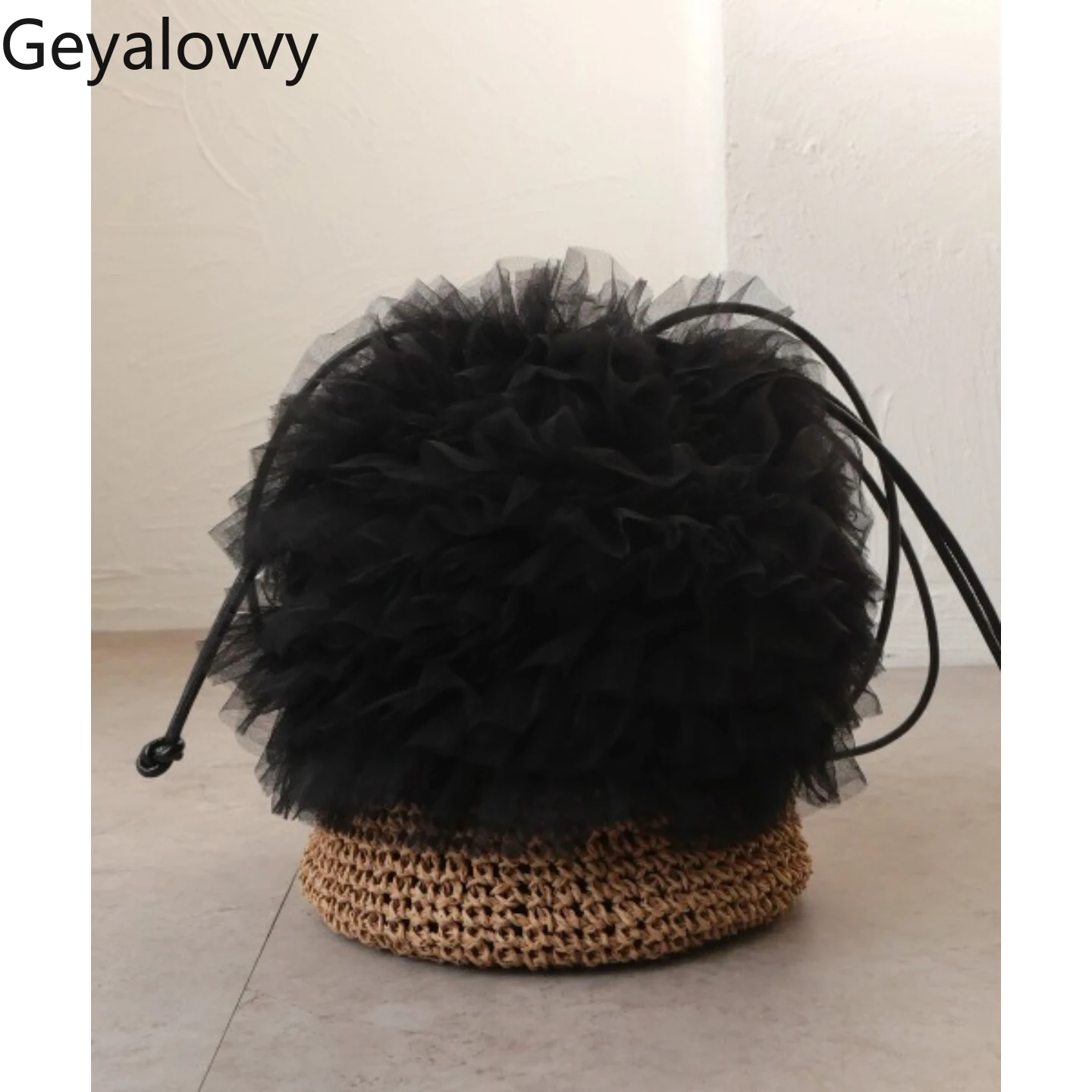 Japanese Style Casual Handbag Femme Lotus Leaf Edge Drawstring Basket Bag Elegant Fashion 2025 New Women's Hand Bags