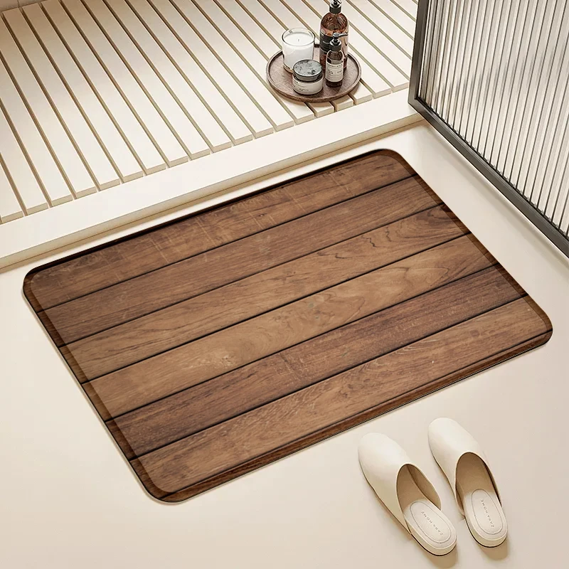 

Wood Pattern Doormat Non-Slip Floor Mat Home Entrance Door Rug Rustic Style Decor Kitchen Bathroom Living Room