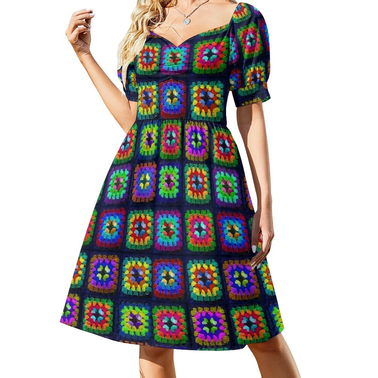 

Granny Squares Dress womens dress women dresses summer women's suit Clothing female