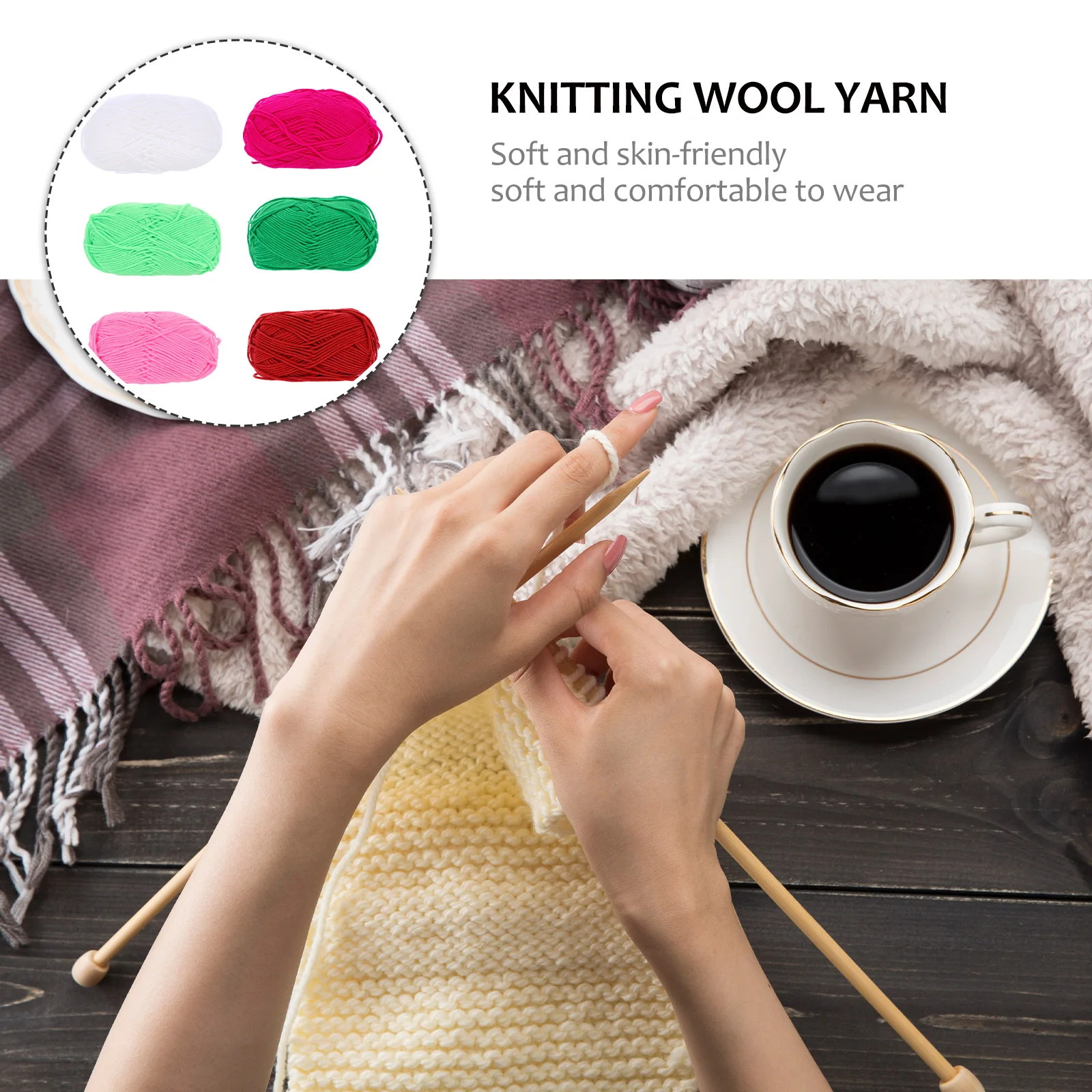 

6 Rolls Baby Combed Cotton Wool Yarn DIY Hand Knitting Scarf Sweater Supplies Soft Comfortable Lightweight Durable Knitting Wool