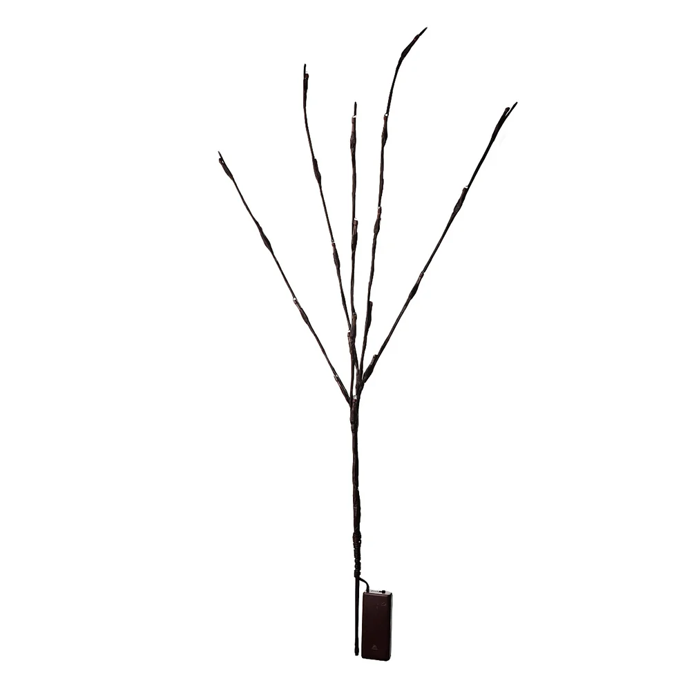 2 قطعة أضواء فرع اصطناعي 20 Led بالطاقة الصفصاف غصين شجرة ديكور للمنزل عيد الميلاد الديكور الأبيض الدافئ #4