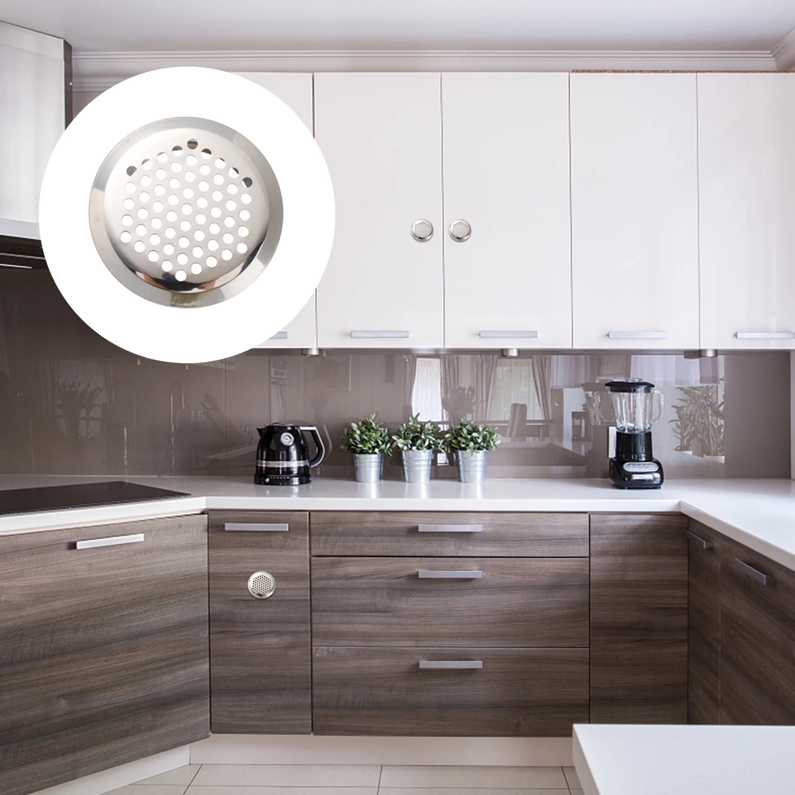 

30Pcs Stainless Steel Round Vent Hole Circular Mesh Ventilation Cover for Wardrobe Cabinet Heat Emission Soffit Vent Durable