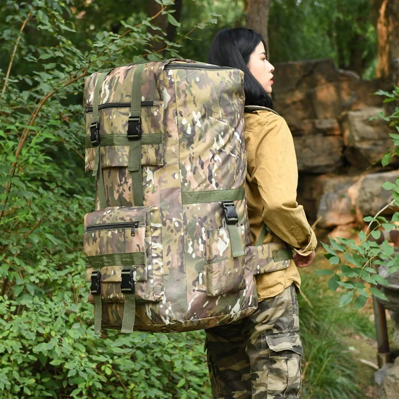 Outdoor Sports Hiking Camping Bag 120L Large Capacity Men Women Travel Backpack  Fans Camouflage  Bag Rucksack