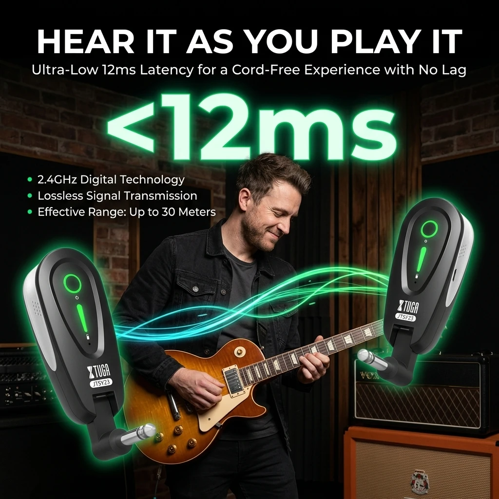 XTUGA JTSY-23 2.4G Guitar Wireless System Transceiver Audio Amplifier Wireless Guitar Transmitter Receiver Electric Guitar Bass view 5
