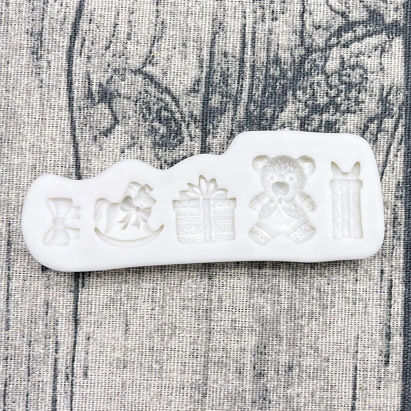 Bear Rocking Horse Silicone Mold Sugarcraft Cupcake Baking Mold Fondant Cake Decorating Tools