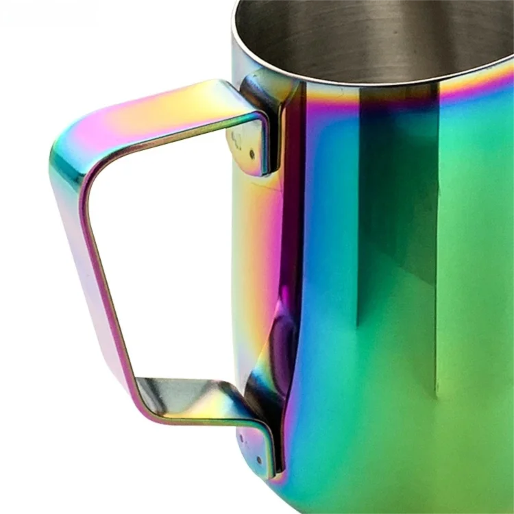Stainless Steel Milk Frothing Pitcher Rainbow Espresso Latte Art Milk Jug Coffee Barista Cup