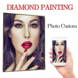 Foto personalizzata diamante ricamo ritratto rotondo completo pittura diamante cristallo immagine personale kit mosaico puzzle punto croce