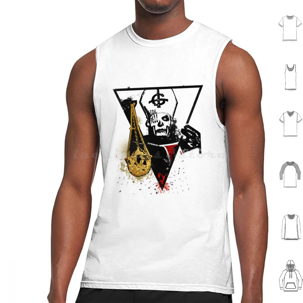 Papa Emeritus I Street Art-Ghost Bc Tank Tops Vest Sleeveless Ghost Bc Ghost Ghost Band Papa Emeritus Papa Emeritus Ii Papa