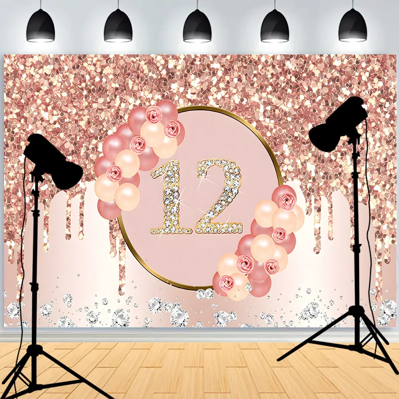 Birthday-Themed Festive Atmosphere Balloons Photography Background Celebratory Scene Portrraits Photo Studio Backdrops AE-60