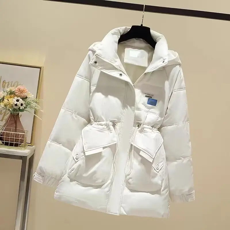 2024 Autumn/winter Fashionable New Women\'s Oversize Down Cotton Jacket Loose Commuting Casual Windproof Hooded Coat