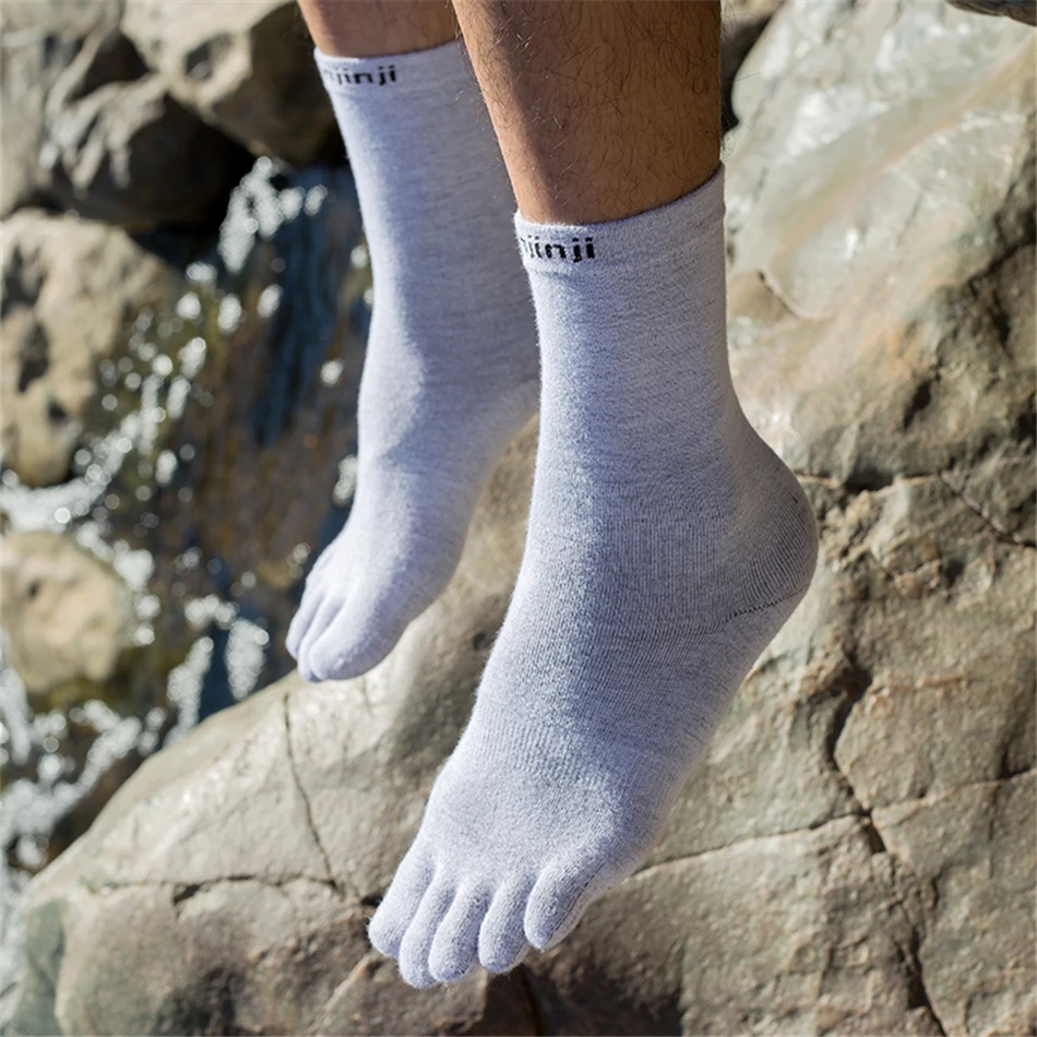 INJINJI beş parmak astar çorap ince görünmez tekne COOLMAX kaymaz nefes erkek kadın günlük rahat Yoga gençlik