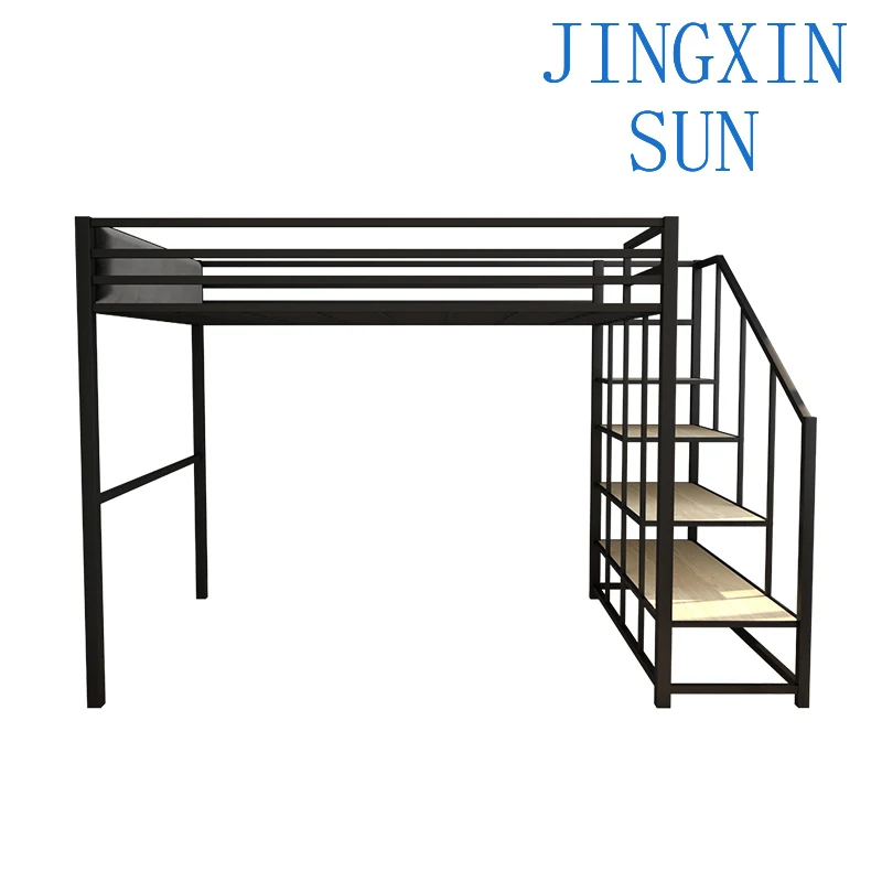 Wrought iron bed under table elevated b ed sheet upper floor small apartment dormitory b ed space-saving pavilion high and low b