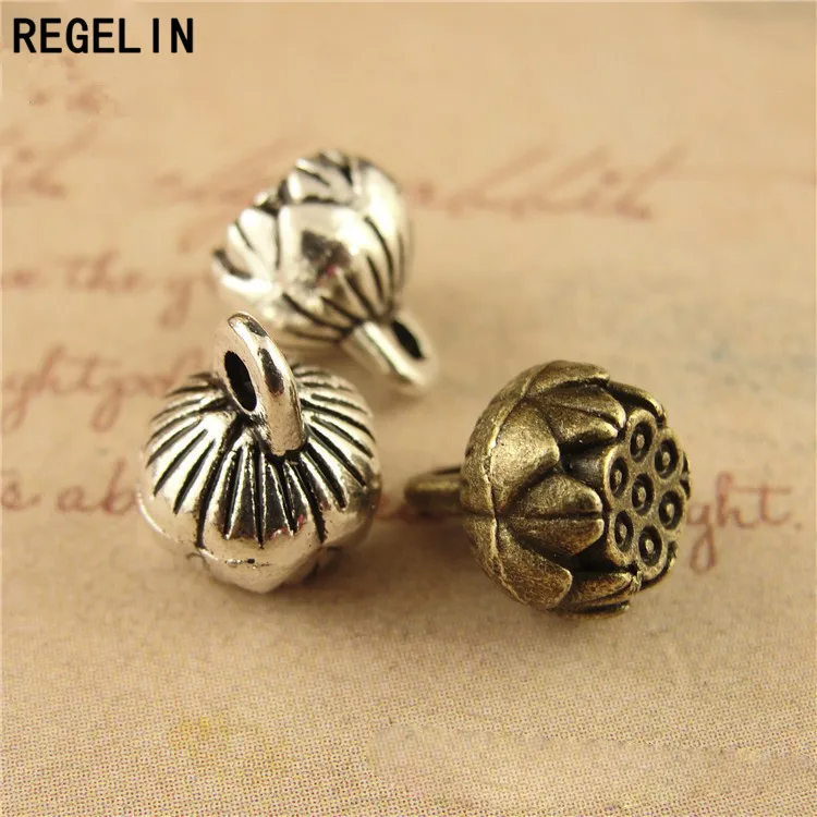 REGELIN 20pcs 8x9mm Antique Bronze retro connector Charm Pendant for Diy Necklace Jewelry Making Handmade Craft