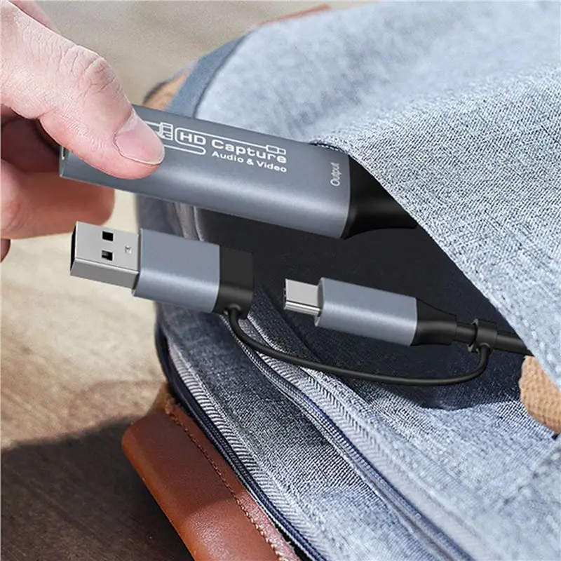 FULL-2X 2 In 1 USB 3.0 Video Capture Card 4K -Compatible To USB 2.0 Type-C Game Grabber Record For Switch PS5/4 Live