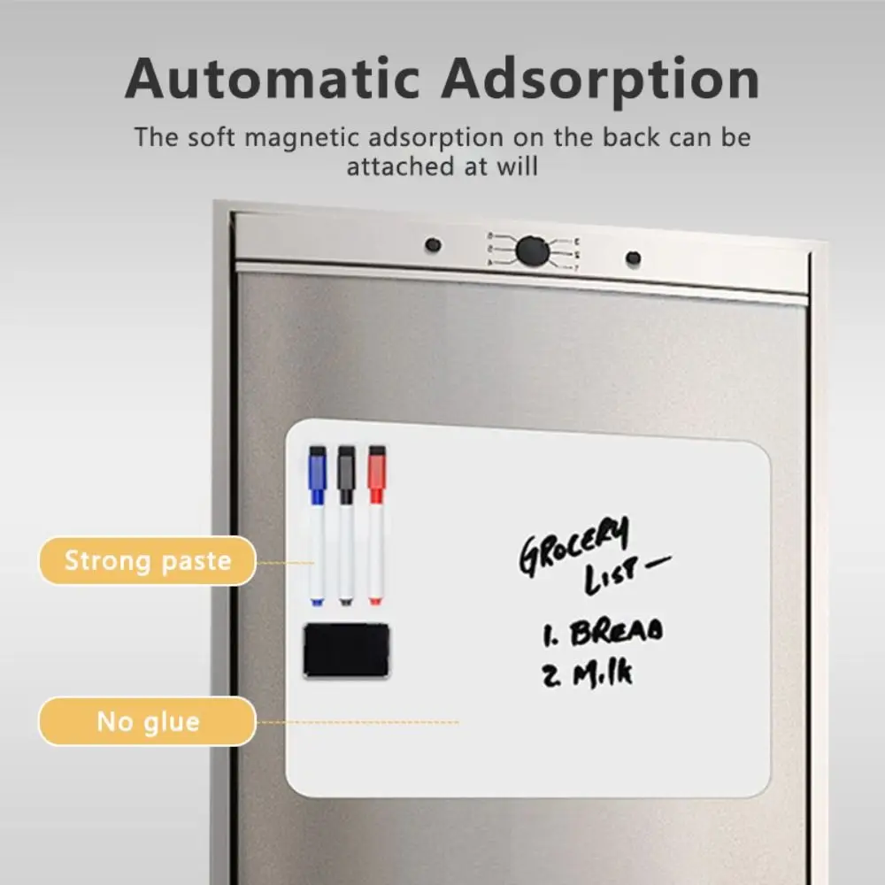 Multi-functional PET Magnetic Whiteboard A3/A4/A5 Writable Dry Erase White Board Reusable Removable Refrigerator Magnet Home