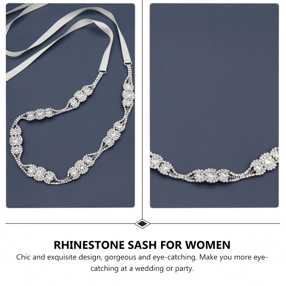 

1pc Retro Rhinestone Waist Women Girls Sparkling Sash Belt For Wedding Party Dress Rhinestone Girdle Belt Durable Light Elegant