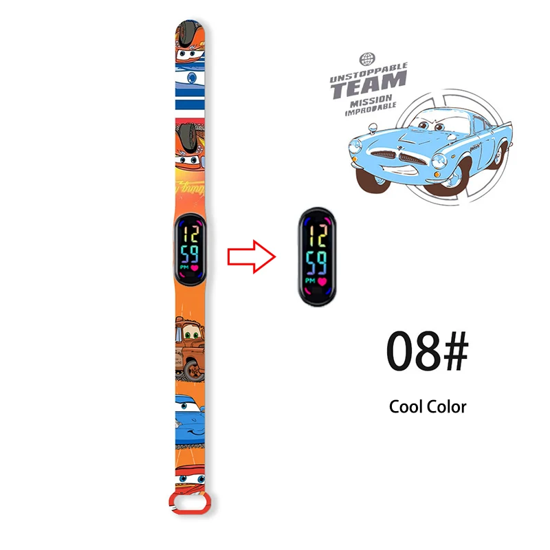 Disney Cars Children\'s Watches Boys Waterproof Touch Screen Watch for Kids Waterproof Digital Clock Bracelet Exquisite Gift