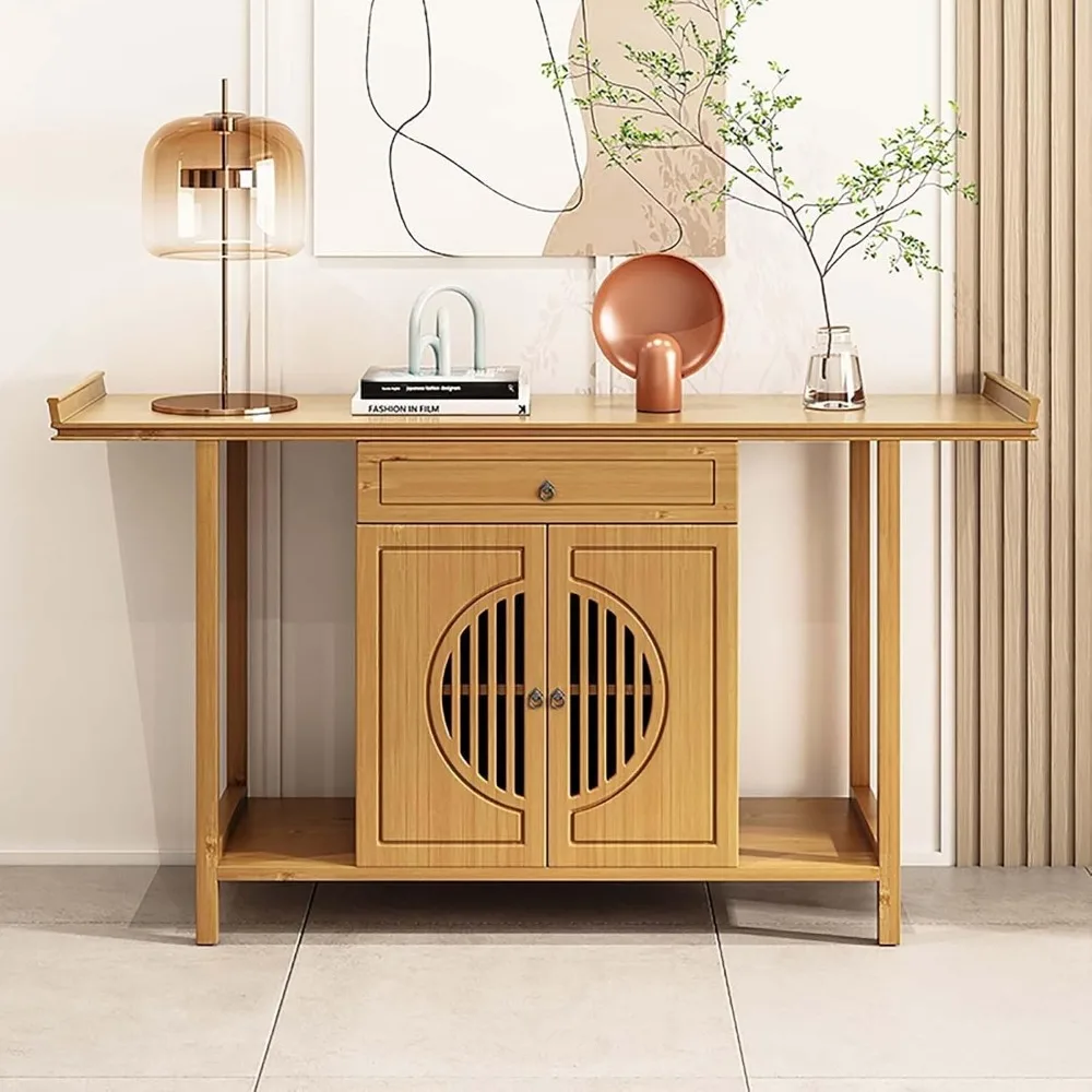 

Chinese Cabinet Pedestal Offering Table Personal Shrine Altar Table with Storage Stand Meditation Prayer Table Long-Lasting(Natu