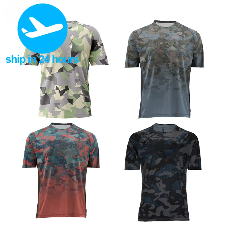 Fishing Shirt Summer Short Sleeve Top Anti-UV Fishing T-shirts Performance Jersey