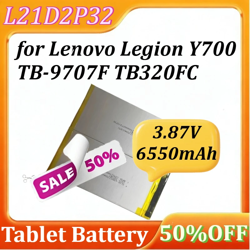 

New L21D2P32 Tablet Battery for Lenovo Legion Y700 TB-9707F TB320FC 3.87V 6550mAh