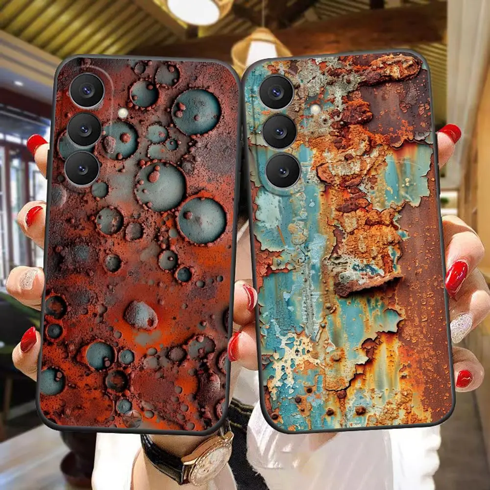 Rustic Metal Textures Industrial Cover Phone Case For Samsung Galaxy S26 S25 S24 S23 S22 S21 S20 Ultra Plus Unique Bumper Case
