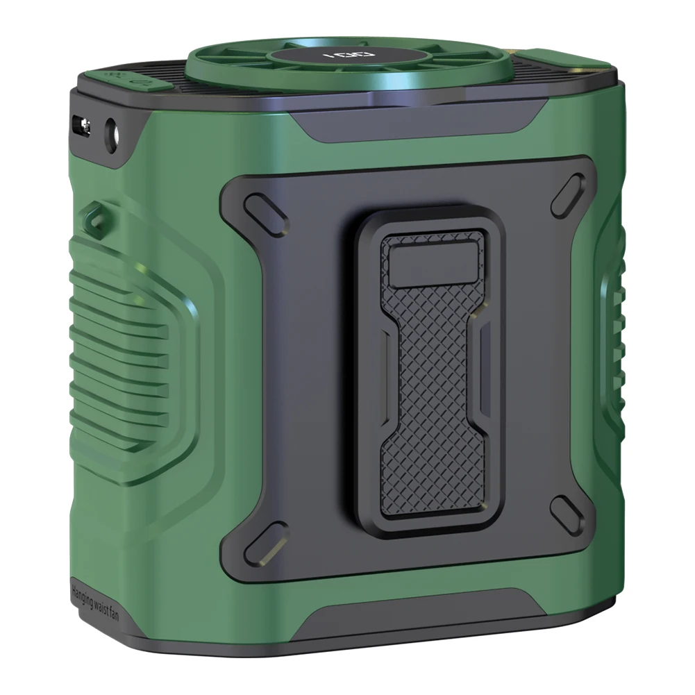 مروحة الخصر المحمولة USB قابلة للشحن كليب على مروحة الجسم قميص حزام يمكن ارتداؤها 3600 مللي أمبير مروحة الخصر التبريد مع مصباح يدوي مروحة شخصية