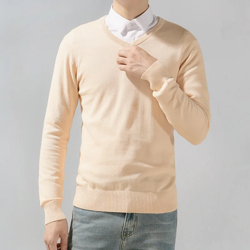 

Осень-зима, новый мужской деловой свитер, мужская молодежная модная базовая рубашка, свободный крой, в наличии, дропшиппинг A686