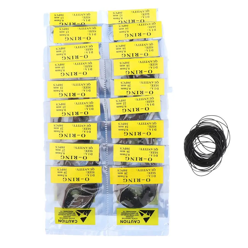 950pcs Bulk Rubber Silicone Watch Gasket Case Seals 12mm-30mm