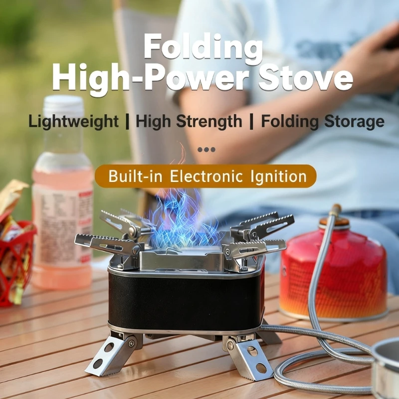 Camping Folding Stove Burners Pocket Picnics Gas Cooker Backpacking Stove Folding Outdoor Cookware Easy to Carry 24BD