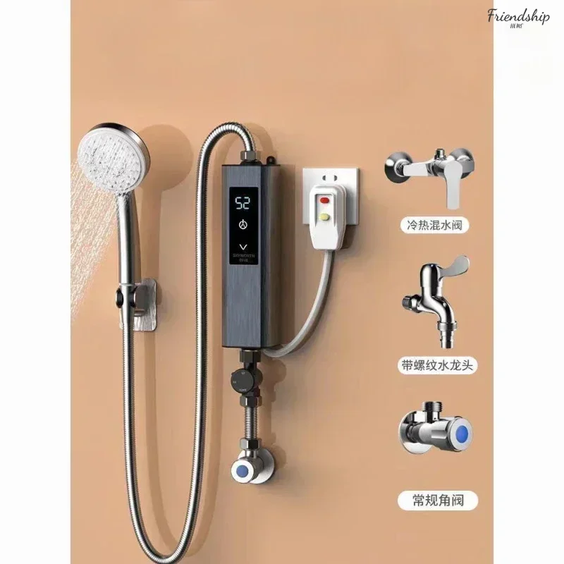 Home Instantaneous Electric Water Heater for Bath-Thermostatic Energy-Saving Fast-Heating Shower for Bathroom and Rental Rooms