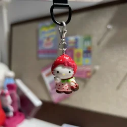 Sanrio śliczne truskawkowe Hello Kitty lalka brelok Kawaii anioł telefon komórkowy wisiorek akcesoria do toreb dziecięcych zabawka wisiorek prezent