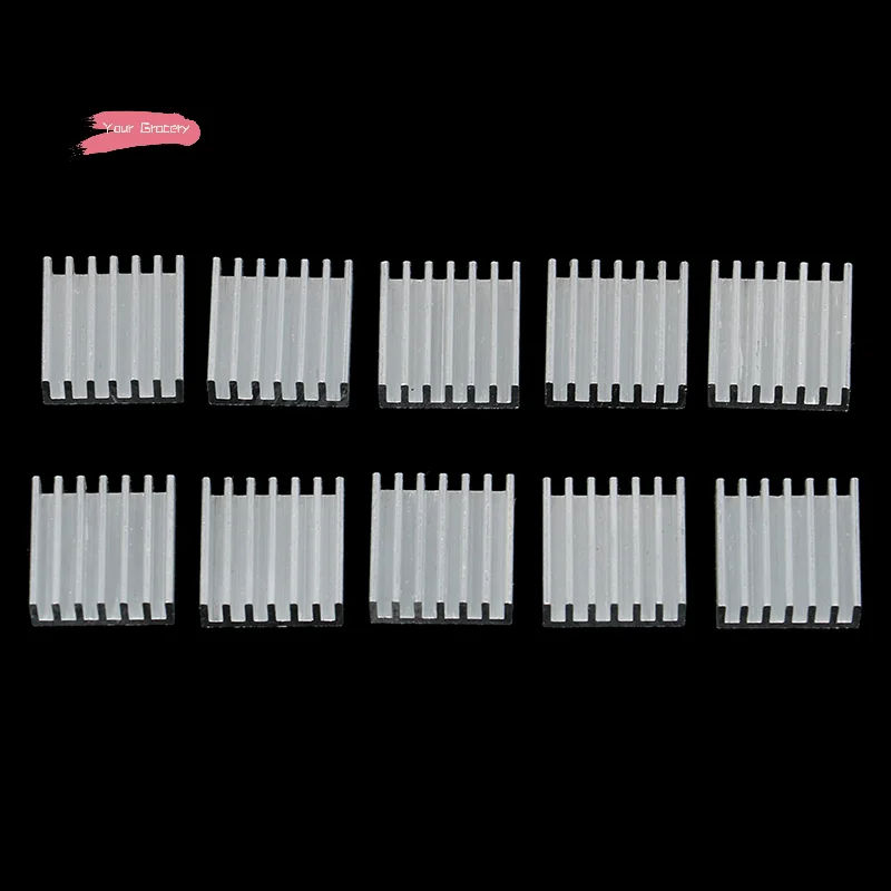 

Y-10Pcs 14*14*6mm Silver Aluminum Heatsink Electronic Chip Radiator Cooler