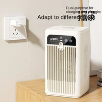 Mini ventilateur de bureau USB portable, climatiseur domestique, ventilateur alimenté par batterie rechargeable 3000 mAh avec réservoir d'eau de 370 ml, atomiseur de bureau 6