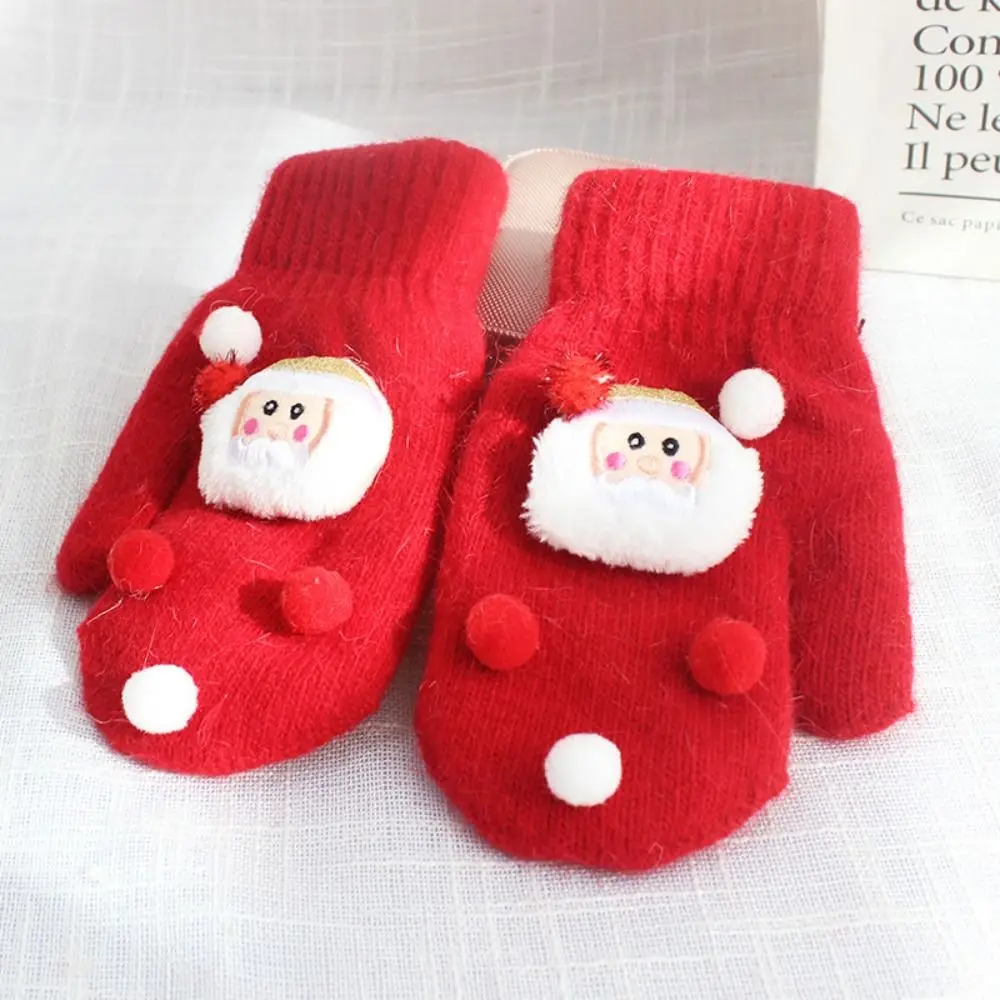 

Adult Snowman Winter And Autumn Elk Present Full Fingers Gloves Christmas Kids Mittens Women Knitted Gloves Santa Claus Printed