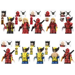 Marvel wolverine deadpool blocos de construção super heróis famoso filme popular figuras quadrinhos mini montado modelo brinquedos crianças presente