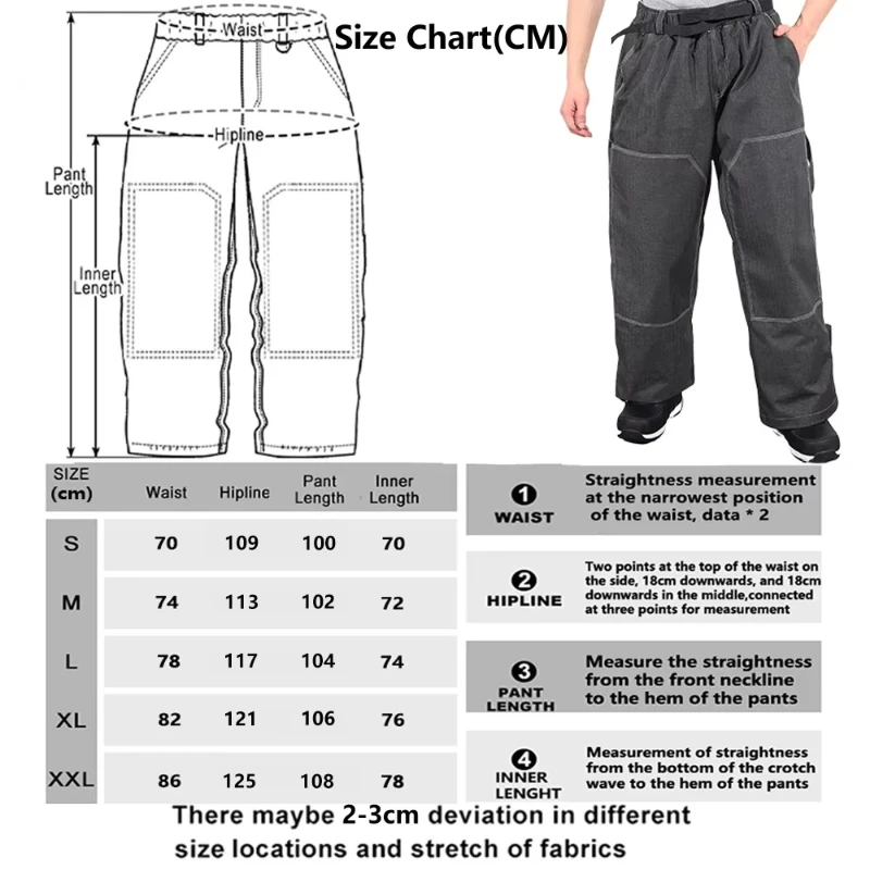 Winter Outdoor Single Double Board Windproof Waterproof Ski Pants Thermal Adult Snow Sports Male Female Wear Resistant Trousers