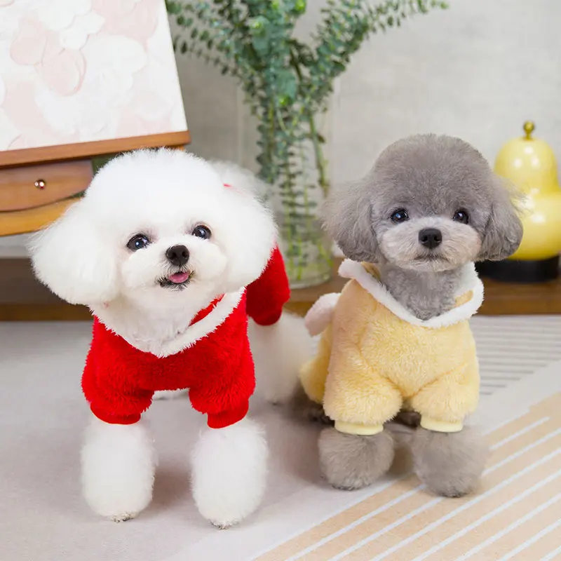 Fashionable Winter Dogs Jumpsuit Coat With Zipper Warm Pet Jacket Overalls For Small Dogs Cats Chihuahua Poodle Clothes Coats