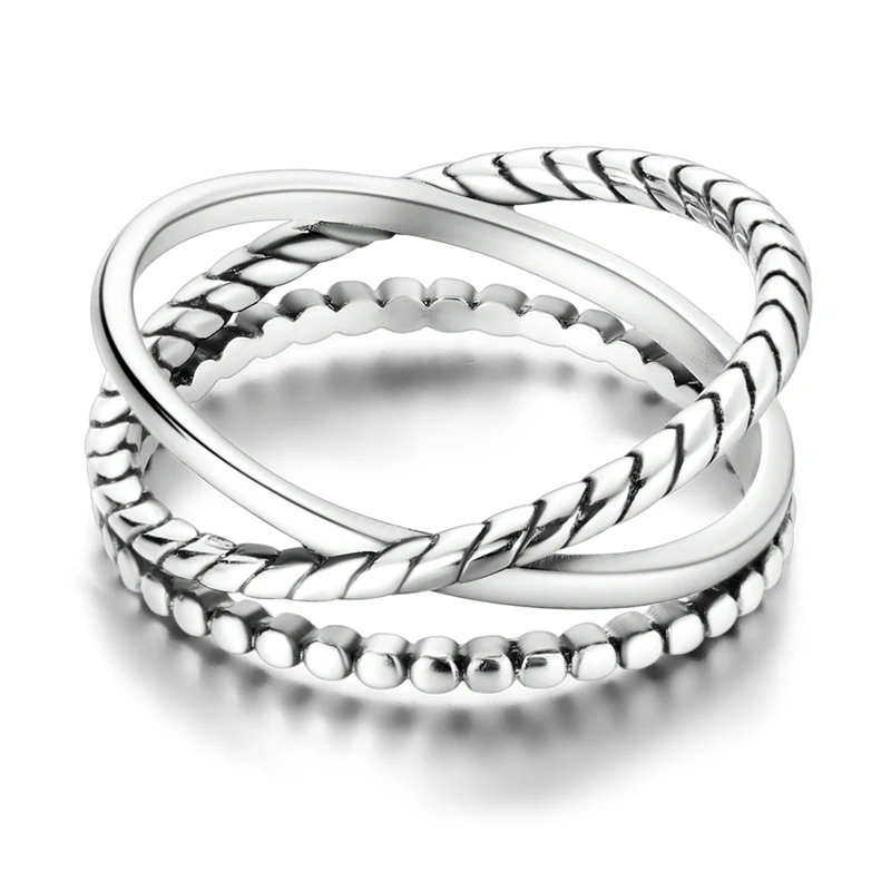 Women's 925 Sterling Silver Stackable Infinite Zircon Ring