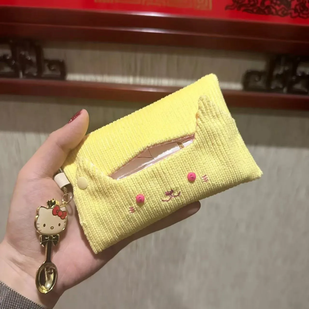 Японская подвеска-ложка с большим лицом «Hello Kitty», KT Cat, мини-милая сумка, подвесной брелок, аниме, кавайная фигурка, игрушка, подарки