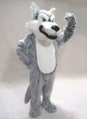 

Halloween Fursuit Wolf Mascot Costume Plush Gray Husky Animal Cosplay Party Game Fancy Dress Outfit Adults Christmas Advertising