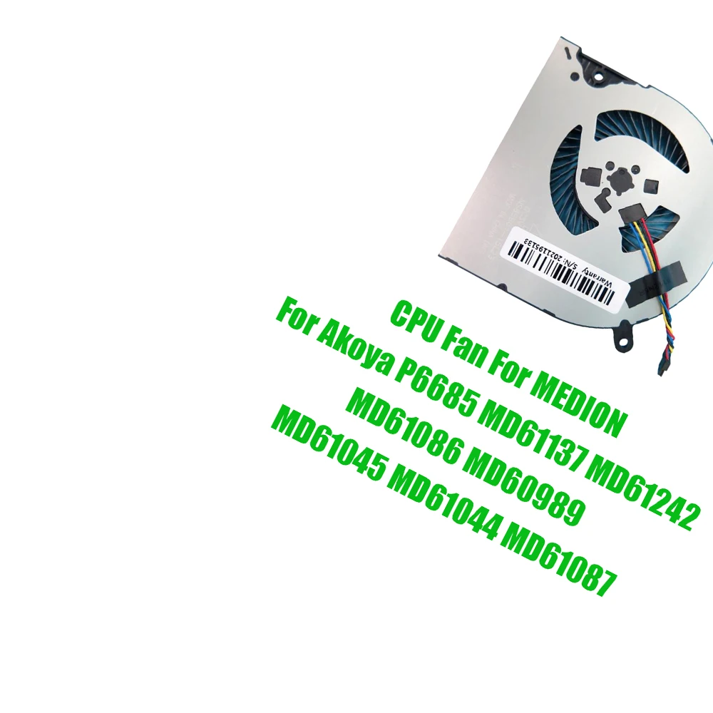 For MEDION For Akoya P6685 MD61137 MD61242 MD61086 MD60989 MD61045 MD61044 MD61087 DC5V 0.5A Replacement Laptop CPU Fan