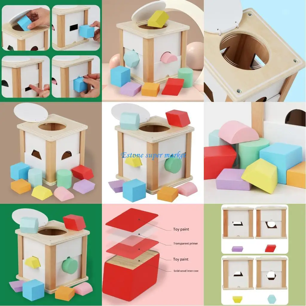 090B شكل ألغاز مطابقة للأطفال الصغار ، والأطفال ، ولعب التعلم المبكر الخشبي للطفل