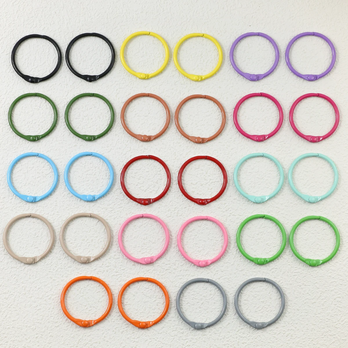 3 ~ 9 peças 25/30mm laca colorida de cozimento liga de zinco anéis abertos para fazer pulseira colar chaveiro joias acessórios diy